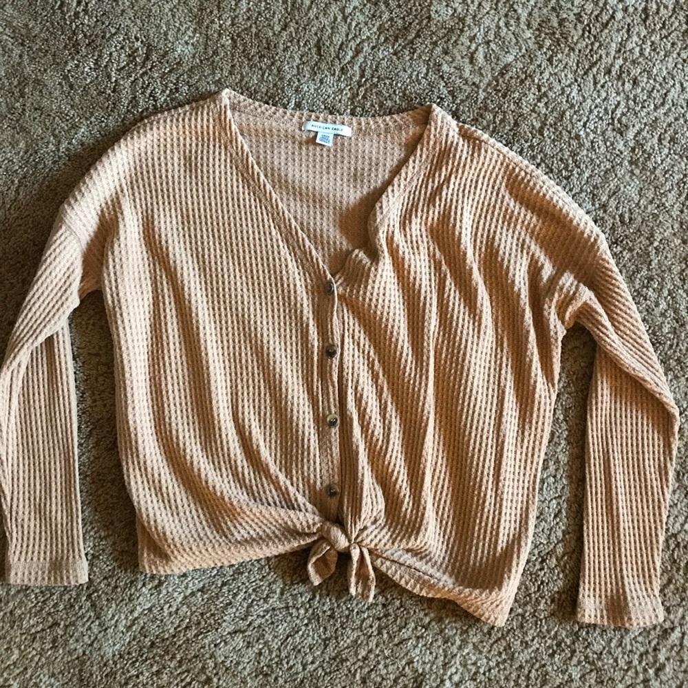 American Eagle button down waffle shirt